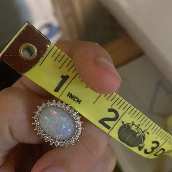 925 sterling silver Oval Opal Zircon Gemstone Ring - Picture 9 of 9